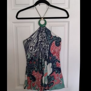 Sky halter top blouse. Size Large